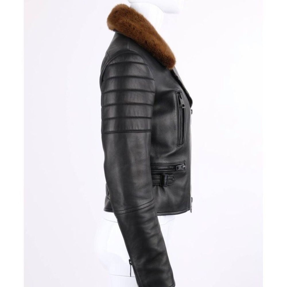 Burberry Prorsum Leather & Mink Motorcyle Jacket - Picture 2 of 5